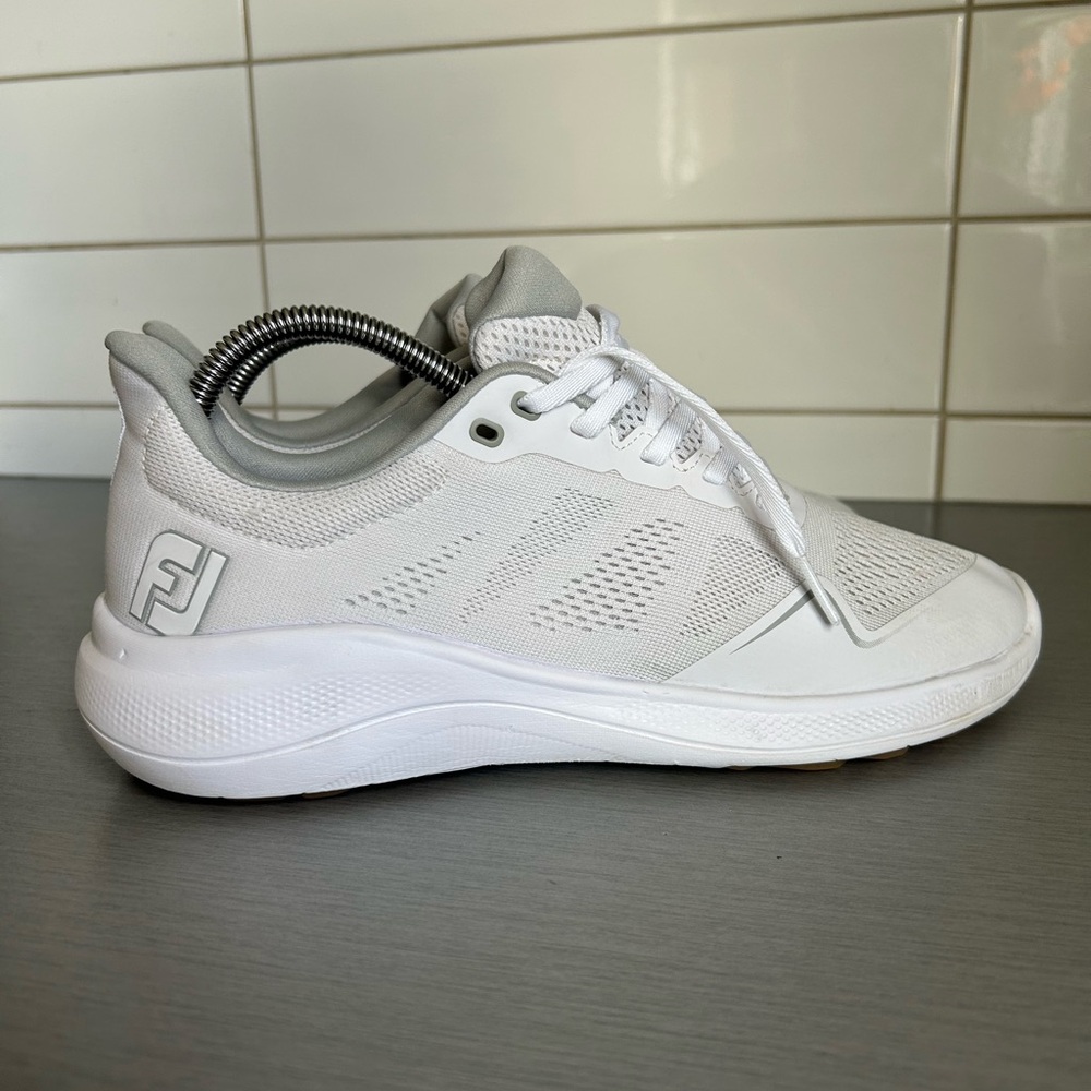Footjoy FJ Flex Spikeless Golf White Athletic Sneakers - Picture 4 of 7